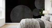 Textured Eclipse Dark Geometric Wallpaper Wall Mural