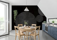 Textured Eclipse Dark Geometric Wallpaper Wall Mural