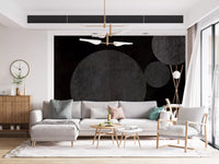Textured Eclipse Dark Geometric Wallpaper Wall Mural