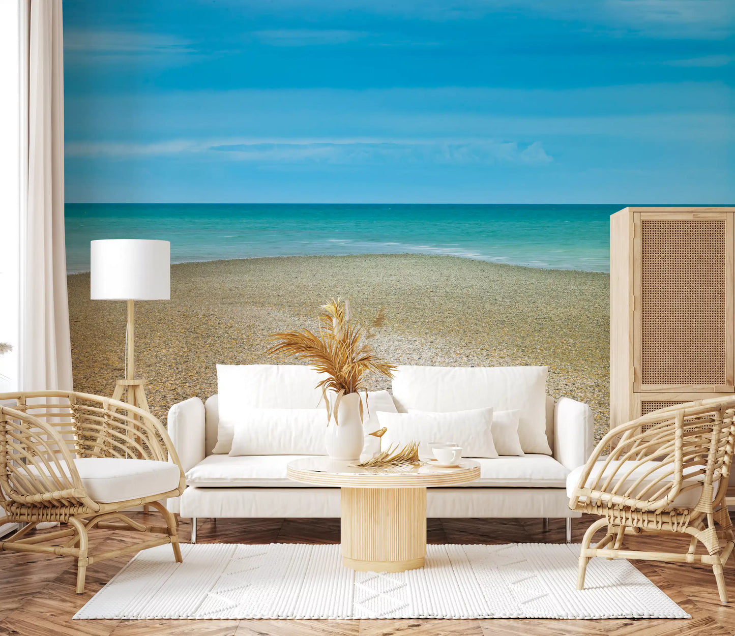 Turquoise Waters Pebble Shoreline Wall Mural