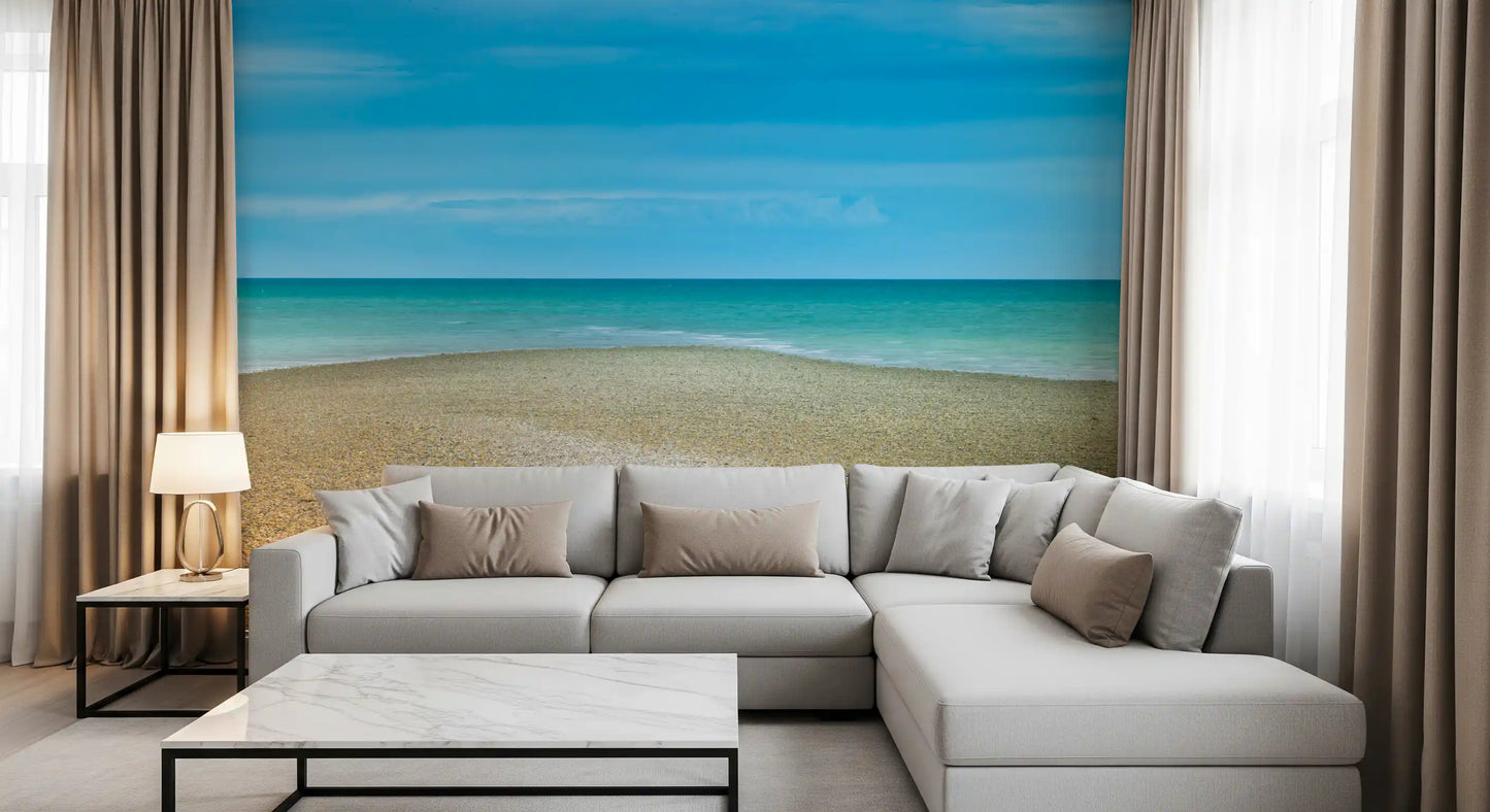 Turquoise Waters Pebble Shoreline Wall Mural