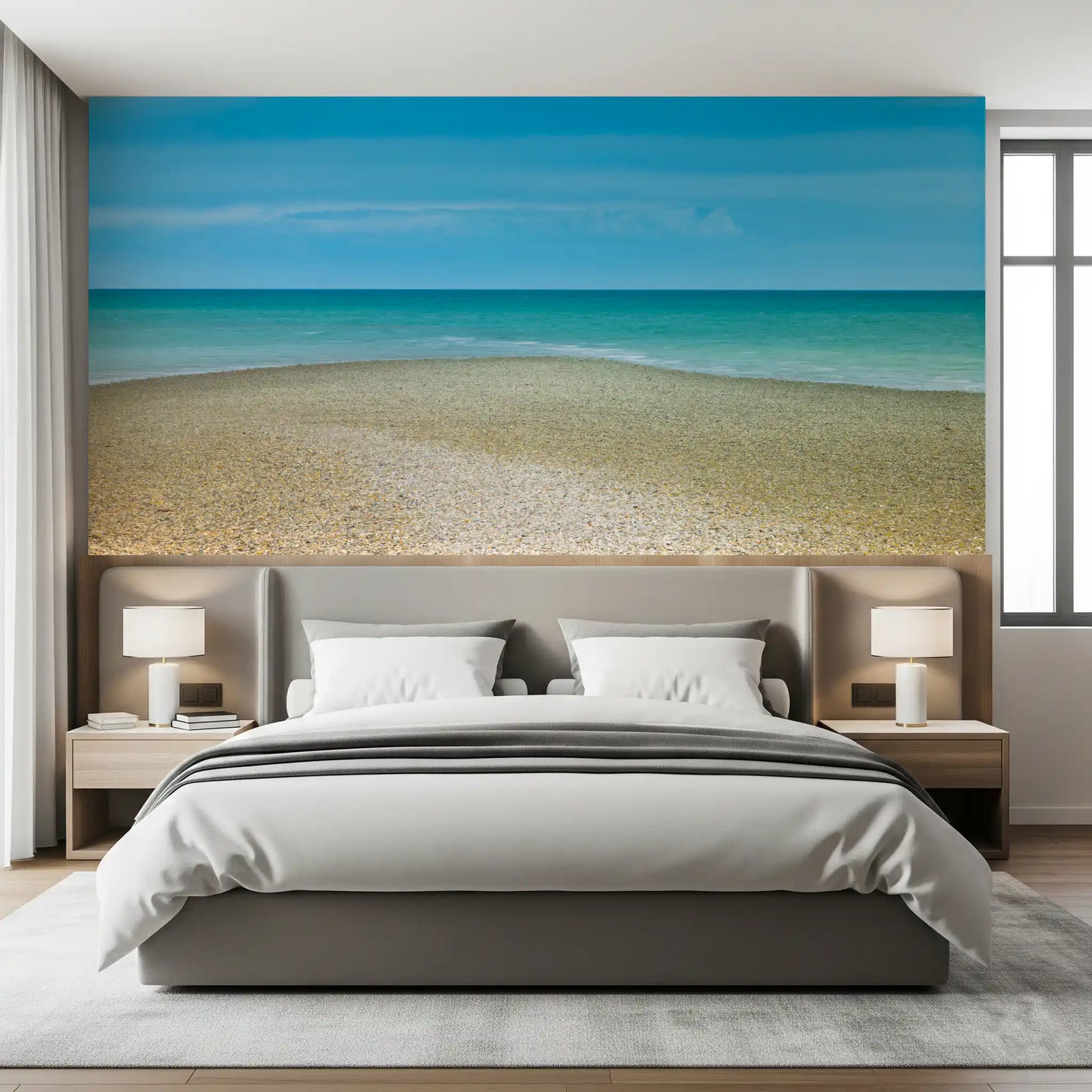 Turquoise Waters Pebble Shoreline Wall Mural