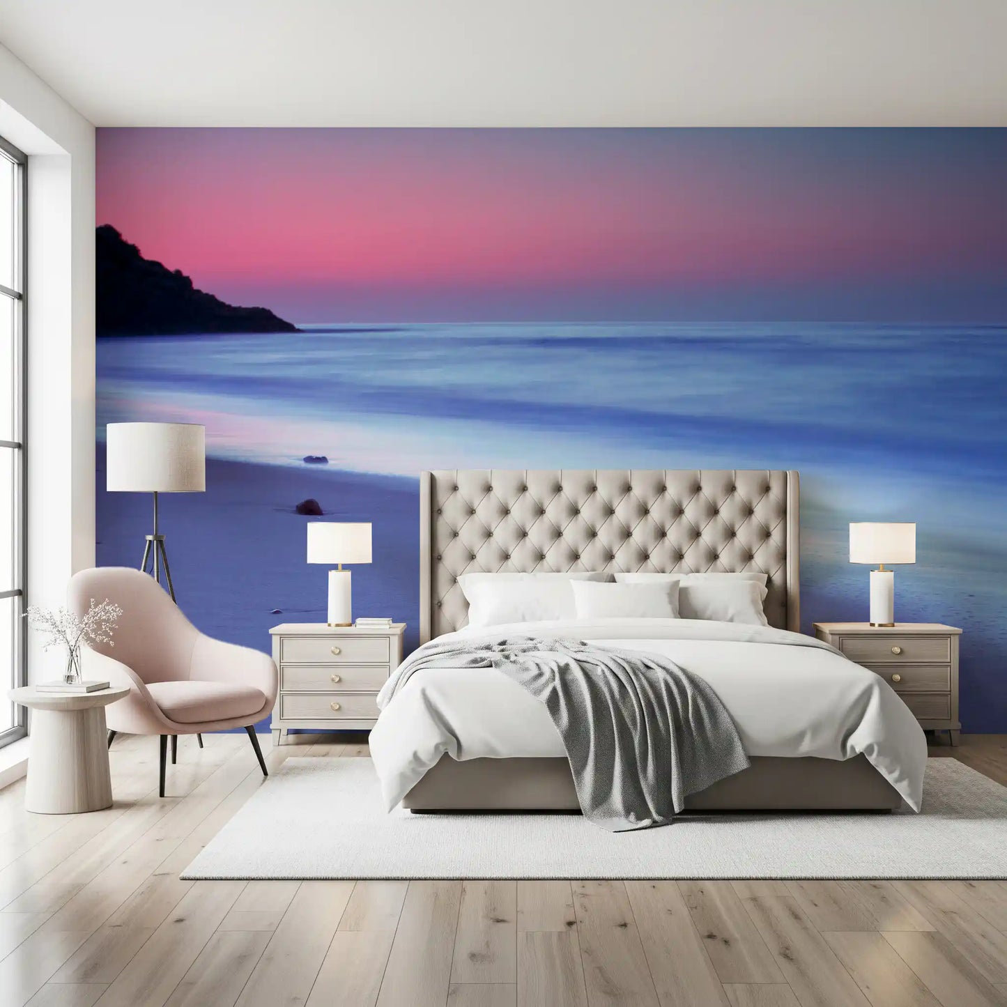Dusk Over Serene Coastline Wall Mural