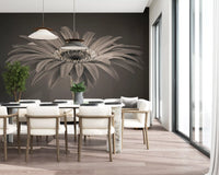 Serene Sepia Gerbera Daisy Macro Wall Mural
