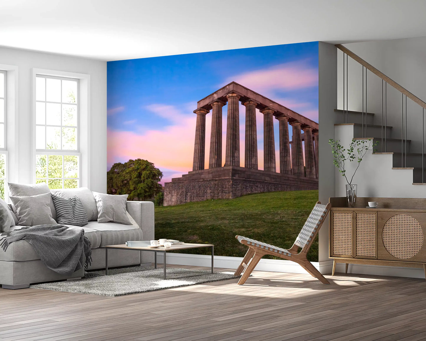 Sunset Over Calton Hill Colonnade Wall Mural