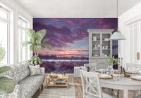 Violet Twilight Frost Meadow Wall Mural