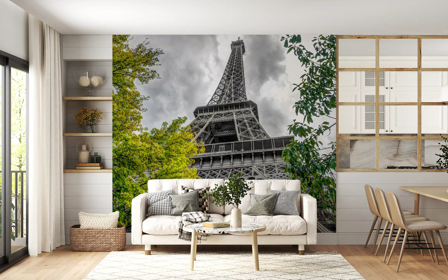 Parisian Skyward Perspective Art Wall Mural