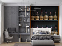 Tuscan Chianti Bottles in Straw Fiaschi Wall Mural