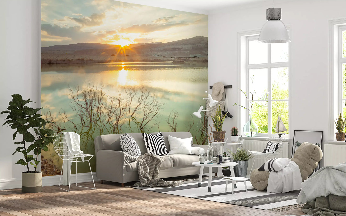 Sunset Reflections over Peaceful Lake Wall Mural