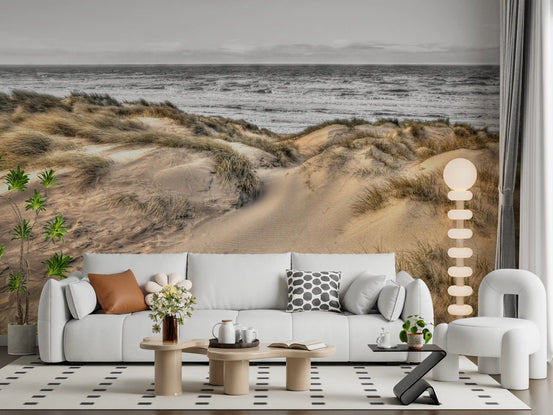 Sand dune and sea wall mural set in a living room GD10958
