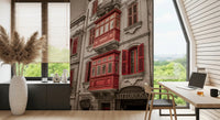 Crimson Maltese Balconies of Vittoriosa Wall Mural