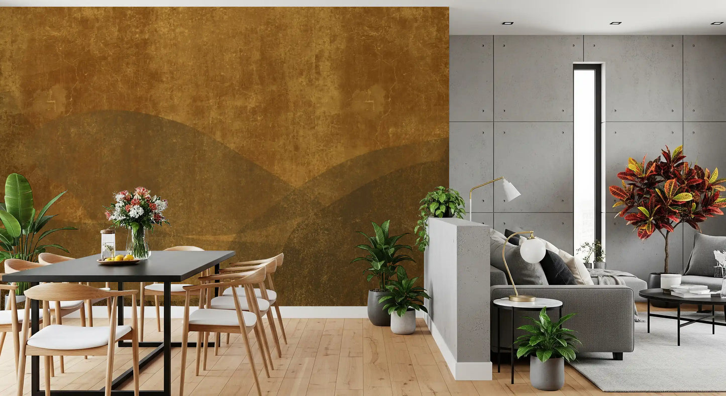 Earthy Tuscan Slopes Textured Art Wall Mural