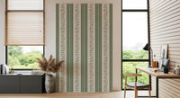 Winding Sage Vine Linen Stripe Wallpaper⁠