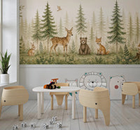 Whimsical Woodland Forest Friends Wall Mural