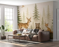 Whimsical Woodland Forest Friends Wall Mural