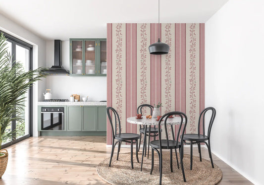 Romantic Creeping Foliage linen panel Wallpaper⁠