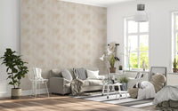 Delicate Linen Botanical Foliage Wallpaper⁠