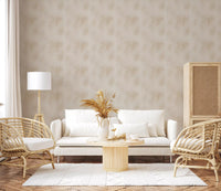 Delicate Linen Botanical Foliage Wallpaper⁠