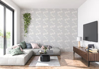 Playful Primitive Shapes on Soft Slate Wallpaper⁠