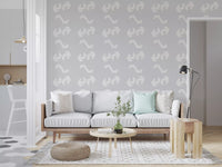 Playful Primitive Shapes on Soft Slate Wallpaper⁠