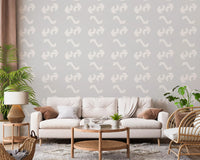 Playful Primitive Shapes on Soft Slate Wallpaper⁠