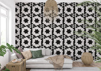 Interlocking Monochromatic Geometry Wallpaper⁠