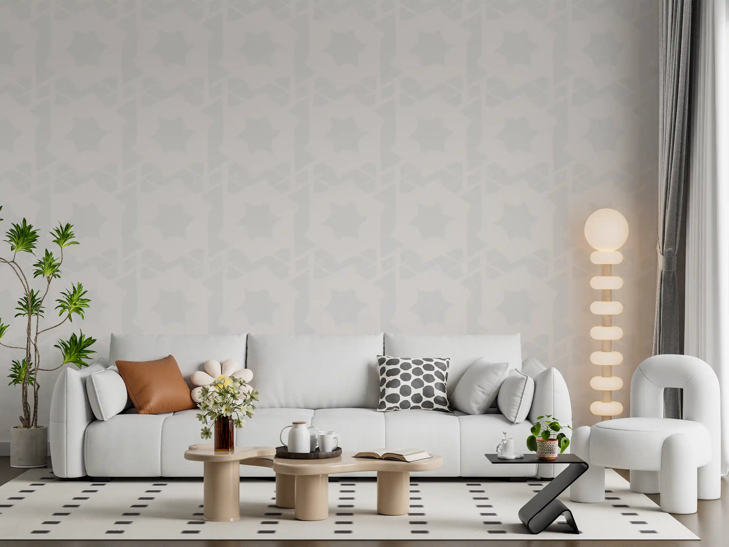 Quiet Geometric Star Motif Wallpaper⁠