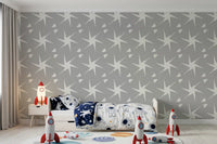Textured Starburst Geometric Motif Wallpaper⁠