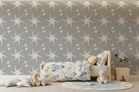 Textured Starburst Geometric Motif Wallpaper⁠