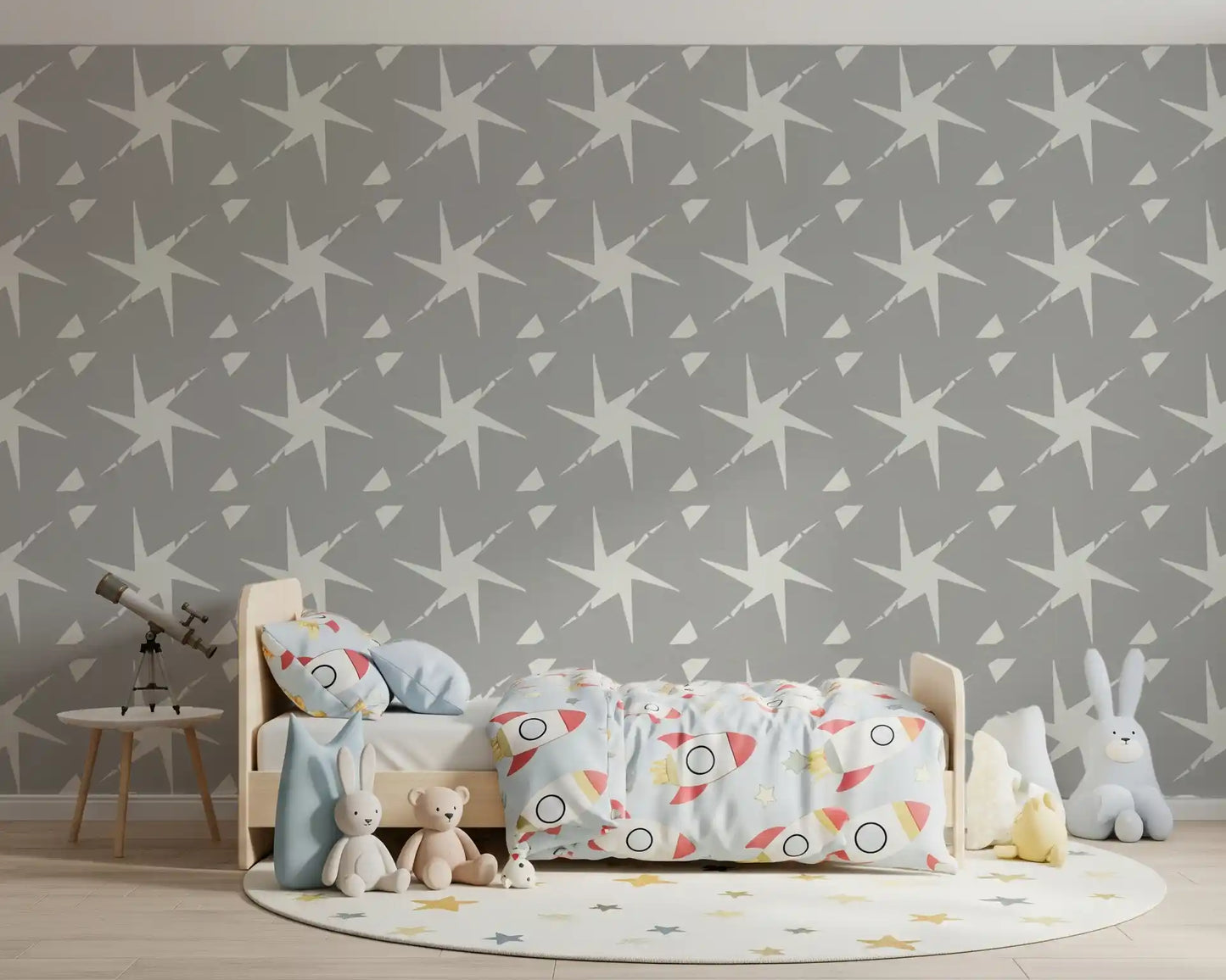 Textured Starburst Geometric Motif Wallpaper⁠