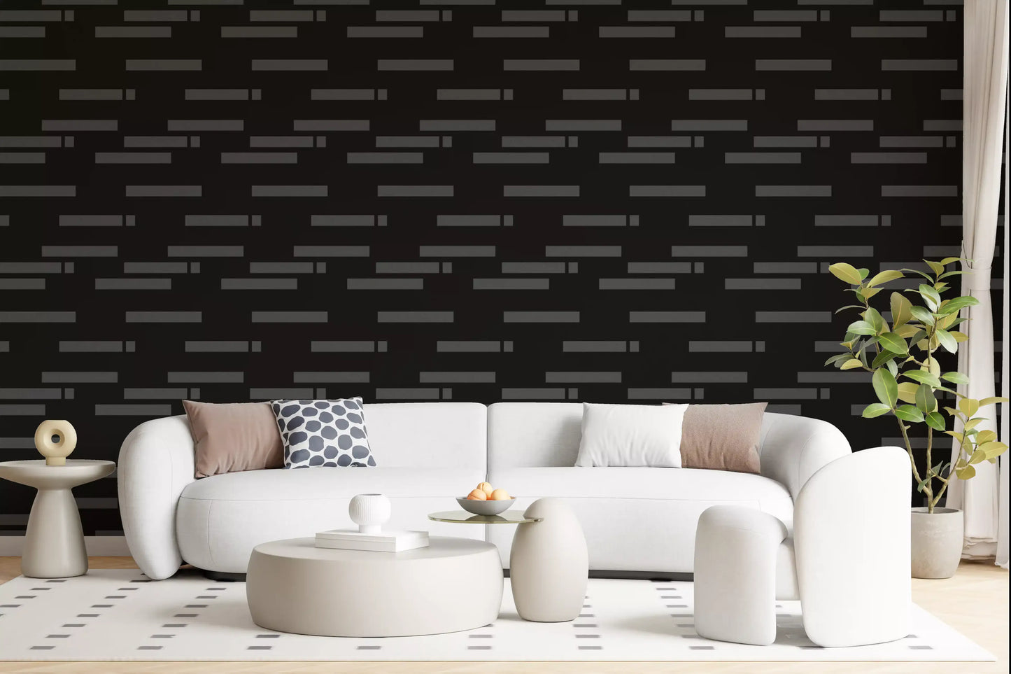 Abstract Urban Minimalist Grayscale Brick Wallpaper⁠