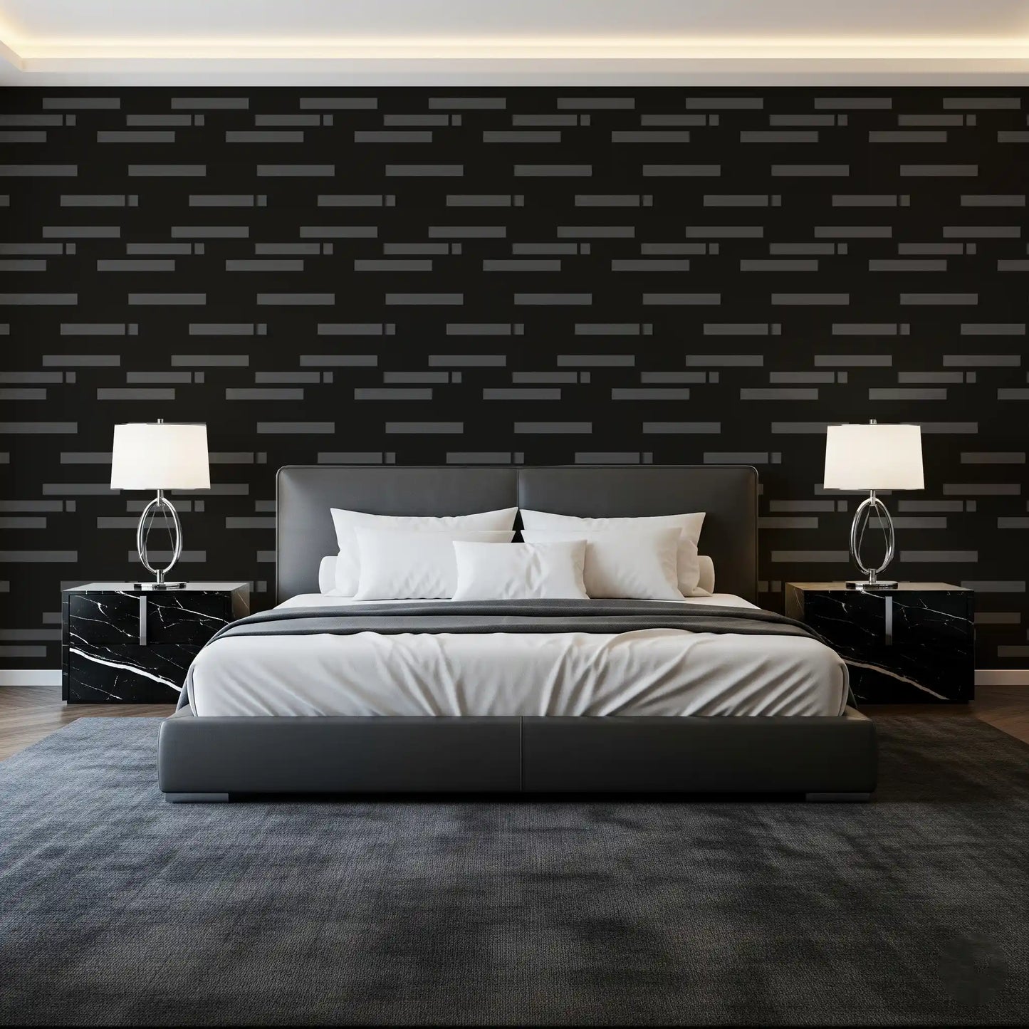 Abstract Urban Minimalist Grayscale Brick Wallpaper⁠