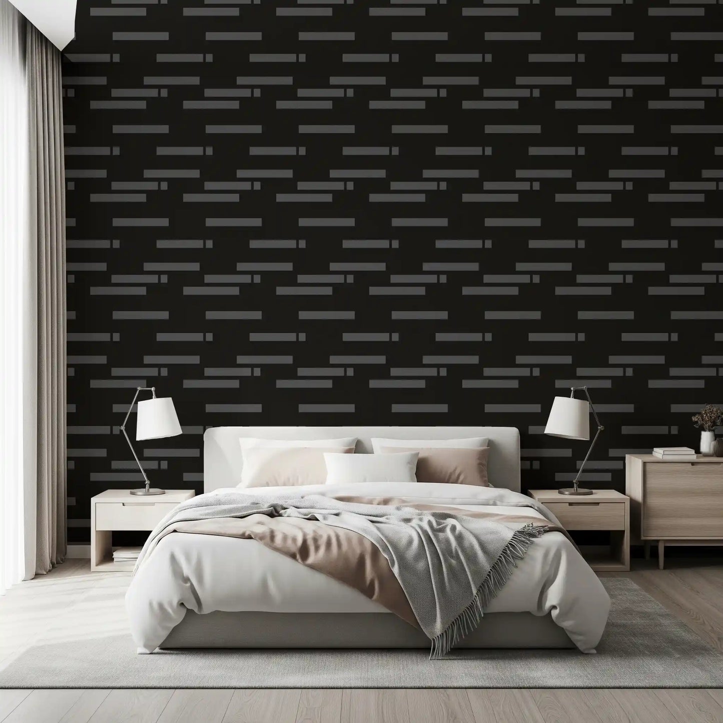 Abstract Urban Minimalist Grayscale Brick Wallpaper⁠