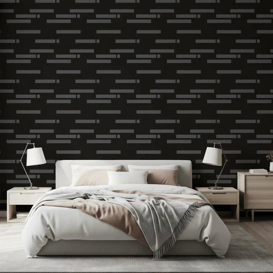 Staggered gray bars suit a modern Bedroom wallpaper GD10993
