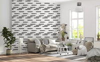 Industrial Slate Textured Linear Blocks Wallpaper⁠