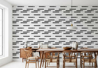 Industrial Slate Textured Linear Blocks Wallpaper⁠