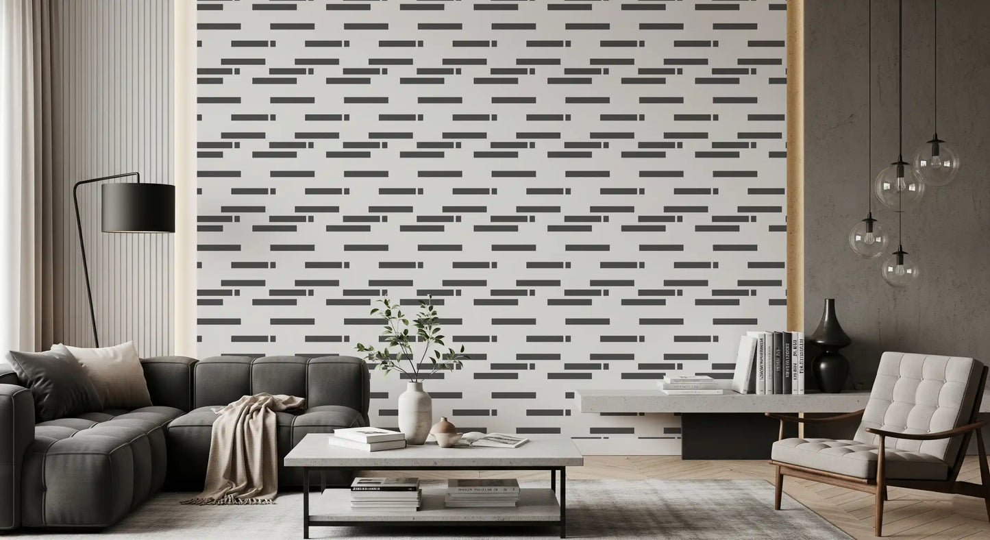 Industrial Slate Textured Linear Blocks Wallpaper⁠