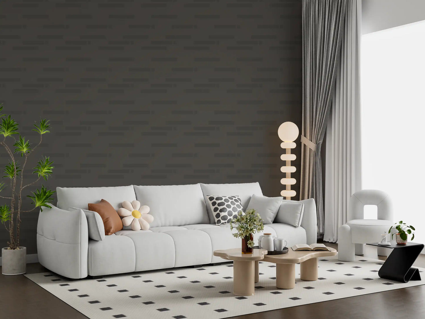 Brutalist Horizontal Grey Grids Wallpaper⁠