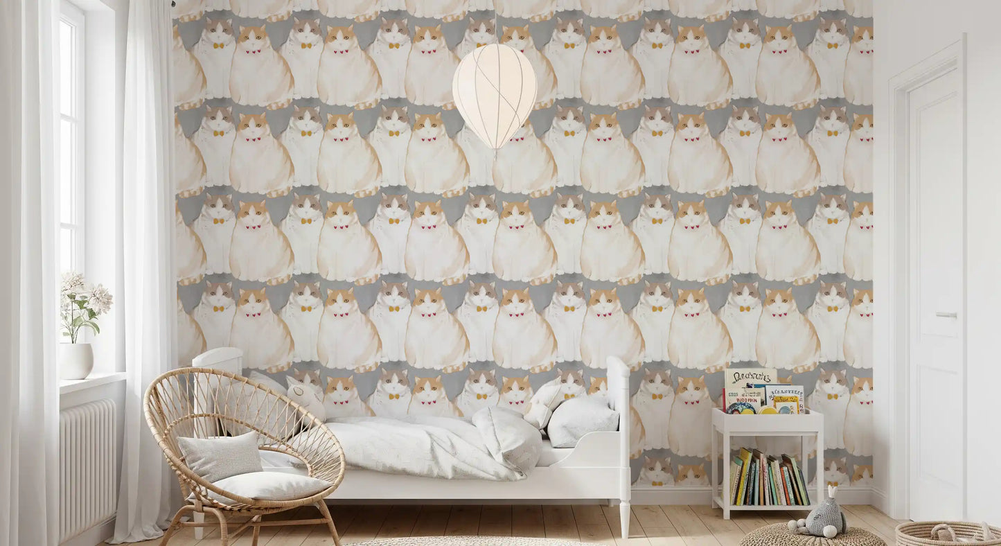 Adorable Chubby Kittens Repeating Wallpaper⁠