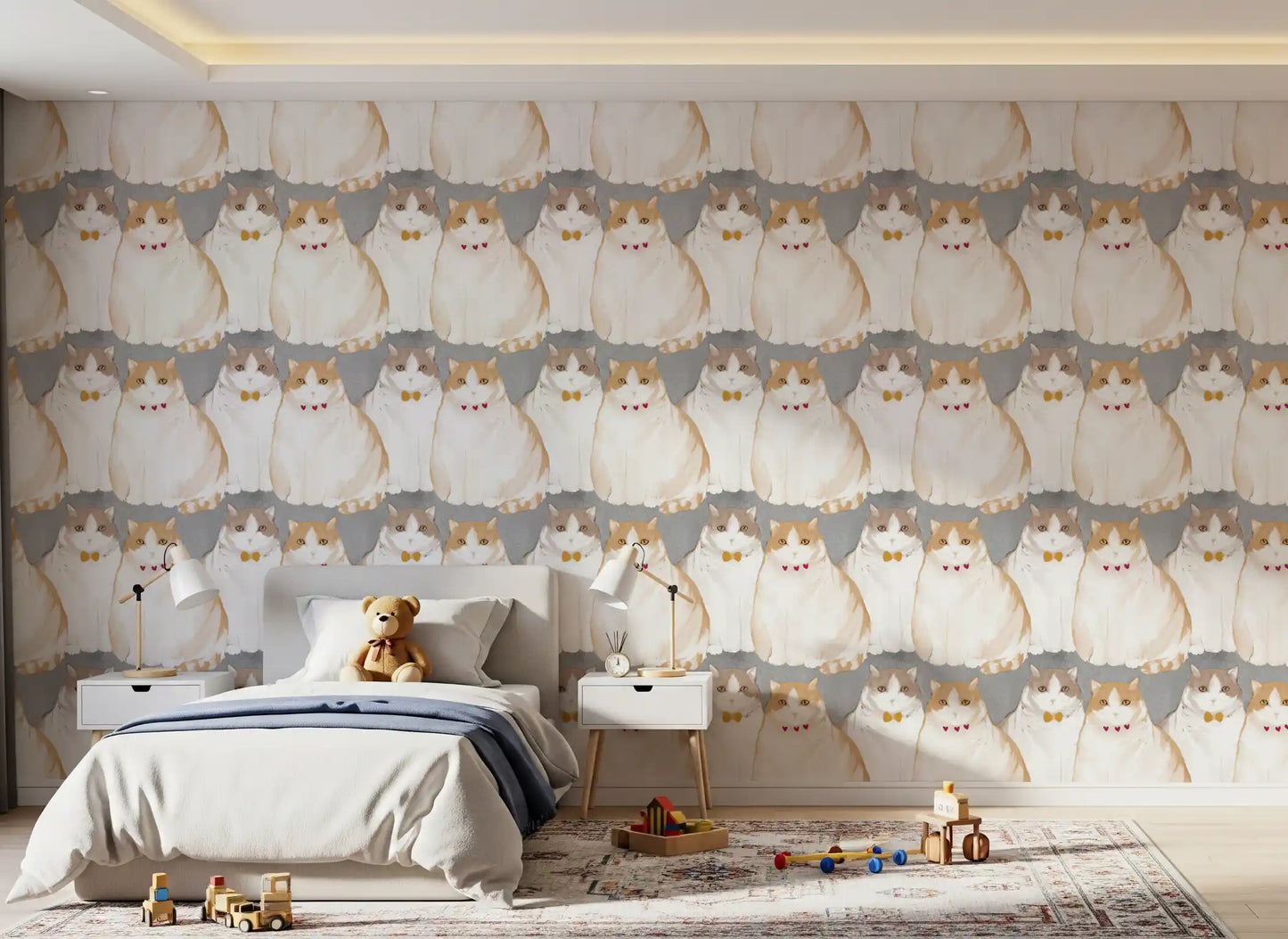 Adorable Chubby Kittens Repeating Wallpaper⁠