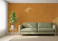 Celestial Golden Cranes over Serene Hills Wall Mural