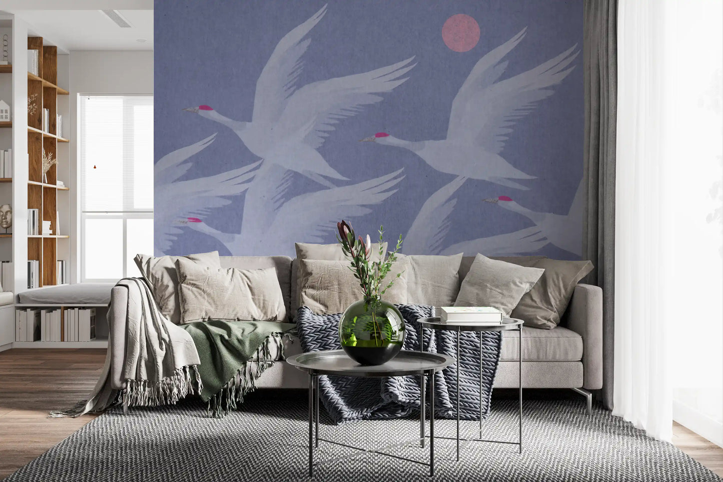 Origami Wings over Periwinkle Sky Wall Mural