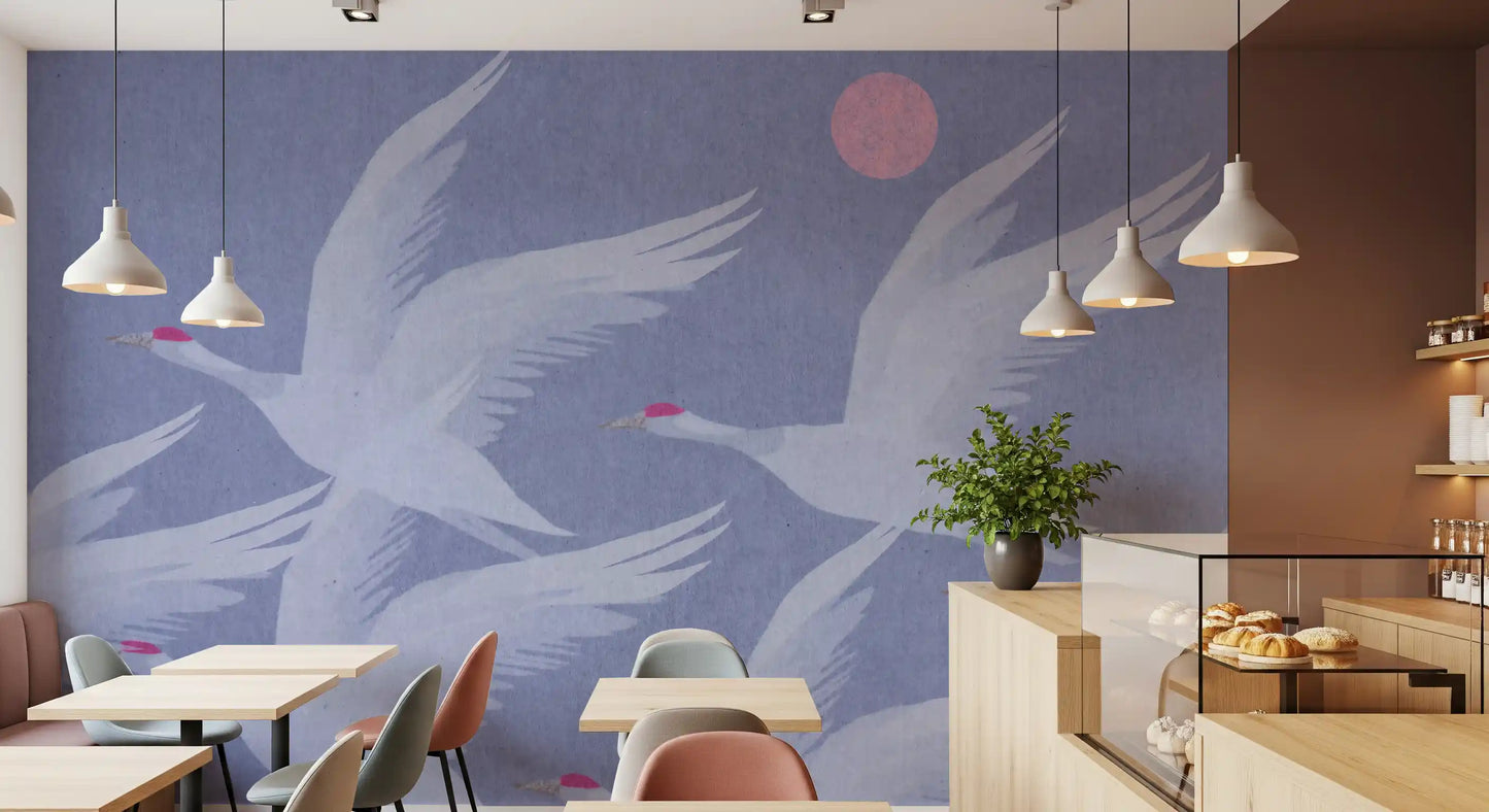 Origami Wings over Periwinkle Sky Wall Mural