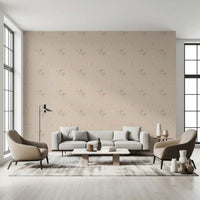 Serene Winged Flight Soft Ochre Pattern Wallpaper⁠