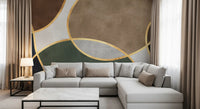 Mid Century Modern Organic Circles Wall Mural