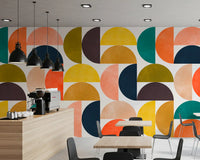 Mid Century Modern Arc Abstract Shapes Wall Mural