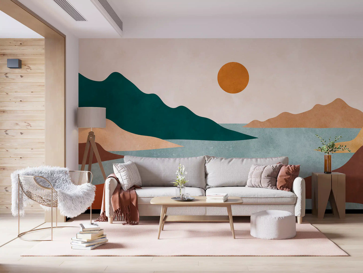 Tranquil Earth Minimalist Landscape Wall Mural