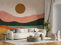 Terracotta Dunes and Golden Sun Wall Mural