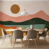 Terracotta Dunes and Golden Sun Wall Mural