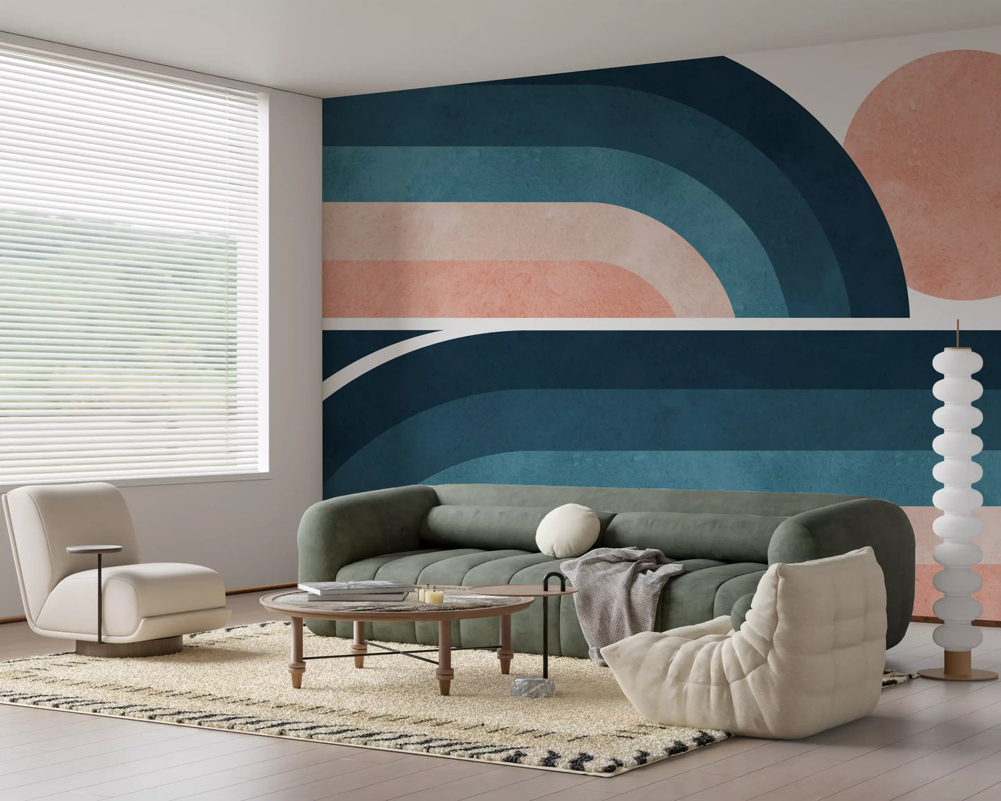 Nostalgic Horizon Arcs Wall Mural